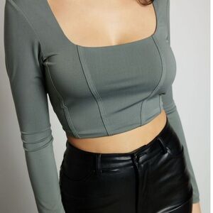 Garage Sage green crop top